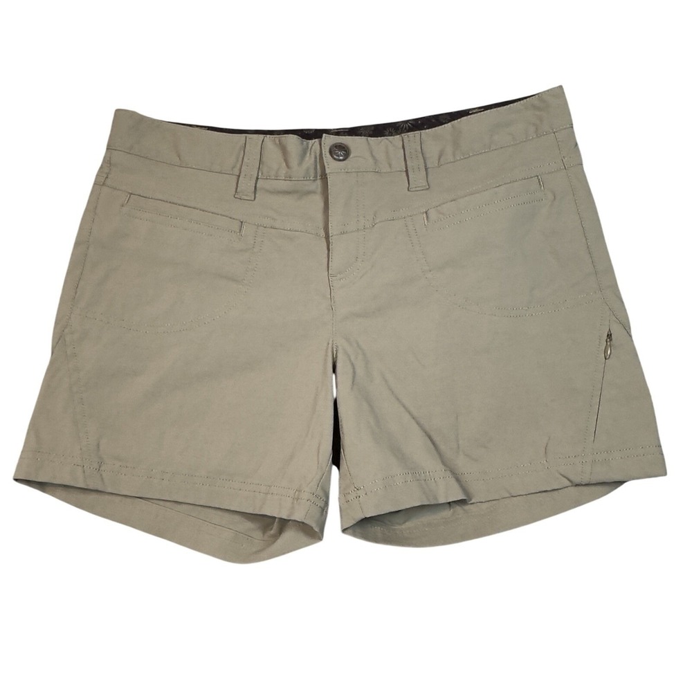 Athleta Womens Hiking Shorts Size 10 Khaki Lt Brown Outdoor Trail QuikDry Dipper